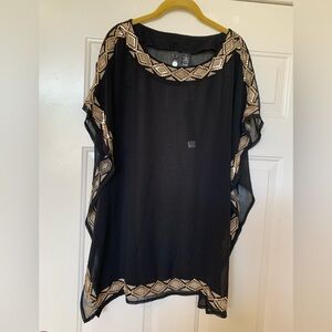 BKE Boutique Sheer Black Sequin Embellished Top NWT 🌴